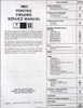 1982 Pontiac Firebird Service Manual Table of Contents