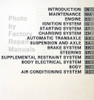 1996 Toyota Avalon Repair Manual Table of Contents