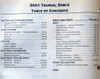 2001 Ford Taurus Mercury Sable Workshop Manual Table of Contents 2