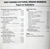 Ford Mercury 2007 Crown Victoria, Grand Marquis Service Manual Table of Contents 2