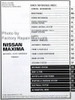2001 Nissan Maxima Service Manual Table of Contents 3