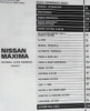 2002 Nissan Maxima Service Manual Table of Contents