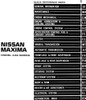 1997 Nissan Maxima Service Manual Table of Contents