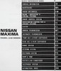 1996 Nissan Maxima Service Manual Table of Contents