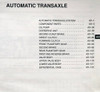 Toyota A541E Automatic Transaxle Repair Manual Table of Contents 2