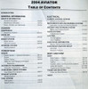 2004 Lincoln Aviator Workshop Manual Table of Contents