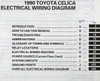 1990 Toyota Celica Electrical Wiring Diagrams Table of Contents
