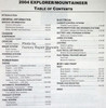 2004 Explorer/Mountaineer Service Manual Table of Contents