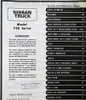1986 Nissan Truck Model 720 Series Service Manual Table of Contents