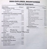 2006 Ford Explorer, Mercury Mountaineer Workshop Manual Table of Contents 2