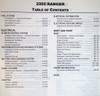 2005 Ford Ranger Workshop Manual Table of Contents 2