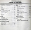 2005 Lincoln Town Car Workshop Manual Table of Contents 2