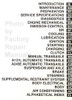 2001 Toyota Corolla Repair Manual Table of Contents