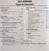 2011 Ford Ranger Workshop Manual Table of Contents 2