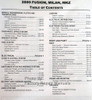 2009 Ford Fusion, Mercury Milan Lincoln MKZ Service Manual Table of Contents 2