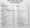 2007 Fusion, Milan, MKZ Workshop Manual Table of Contents 1