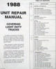 Chevrolet 1988 Light Duty Truck Unit Repair Manual Table of Contents