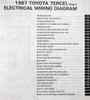 1987 Toyota Tercel Wagon Electrical Wiring Diagrams Table of Contents