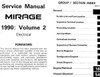 1990 Mitsubishi Mirage Service Manual Table of Contents 2