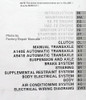 1994 Toyota Camry Repair Manual Table of Contents 2
