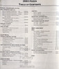 2003 Focus Service Manual Table of Contents 2