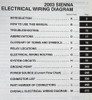 2003 Toyota Sienna Electrical Wiring Diagrams Table of Contents