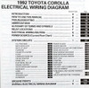 1992 Toyota Corolla Electrical Wiring Diagrams Table of Contents