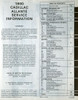 1990 Cadillac Allante Factory Service Manual Table of Contents