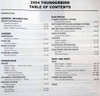 2004 Ford Thunderbird Workshop Manual Table of Contents
