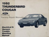 1992 Ford Thunderbird Mercury Cougar Electrical & Vacuum Troubleshooting Manual