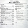 2002 Ford Ranger Service Manual Table of Contents 2