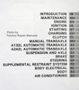 1997 Toyota Tercel Repair Manual Table of Contents