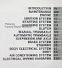 1992 Toyota Tercel Repair Manual Table of Contents