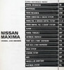 1989 Nissan Maxima Service Manual Table of Contents