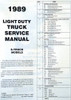 1989 GMC S15 Pickup Truck and Jimmy Service Manual Table of Contents
