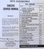 1972 Oldsmobile All Models Chassis Service Manual Table of Contents