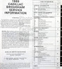 1989 Cadillac Brougham Service Manual Table of Contents