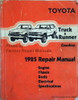 1985 Toyota Truck and Pathfinder Gasoline Models Repair Manual