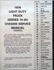 1978 GMC Truck Service Manual Light Duty Trucks Series 1500 thru 3500 Table of Contents