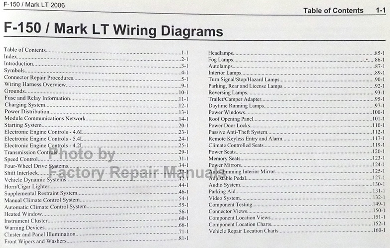 2006 Ford F150 and Lincoln Mark LT Electrical Wiring Diagrams Manual