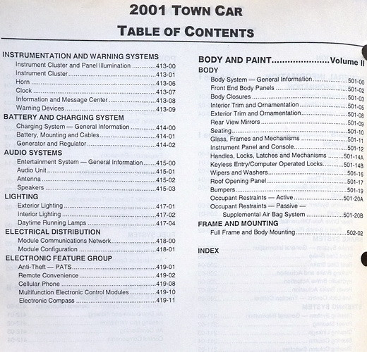 2001 Lincoln Town Car Factory Service Manual Set Original Shop