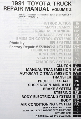 1991 Toyota Truck Factory Service Manual Original Shop Repair Set