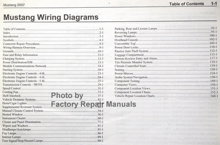 2007 Ford Mustang and Shelby GT500 Electrical Wiring Diagrams Original