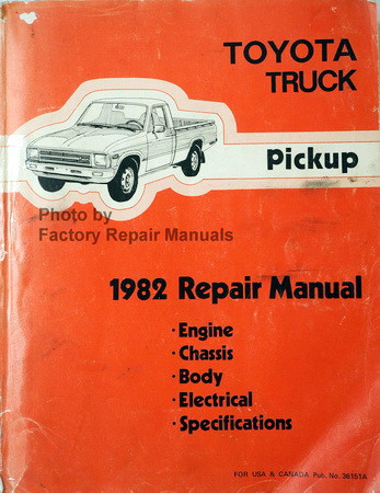1982 Toyota Pickup Truck Factory Shop Service Repair Manual Factory