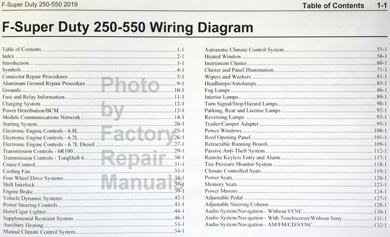2019 Ford F250 F350 F450 F550 Electrical Wiring Diagrams Manual