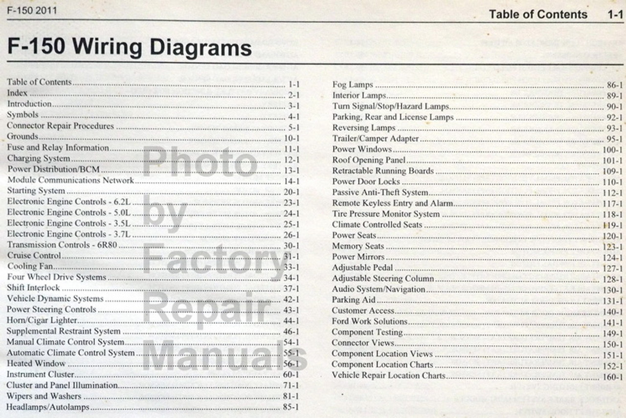 2011 Ford F150 Electrical Wiring Diagrams Manual New - Factory Repair  Manuals  2011 F150 Wiring Diagrams    Factory Repair Manuals