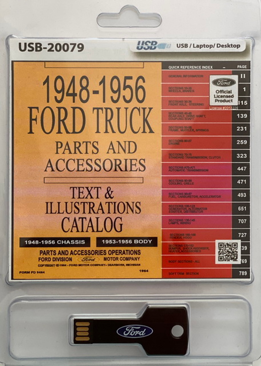 19481956 Ford Truck Parts and Accessories Catalog on USB Factory
