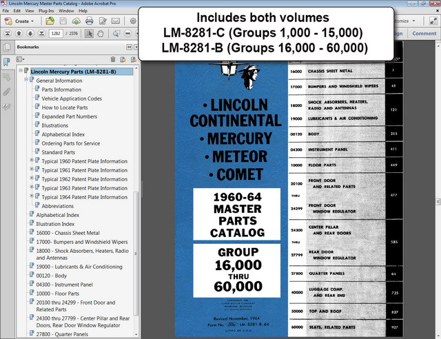19601964 Lincoln Mercury Master Parts and Accessory Catalog Download