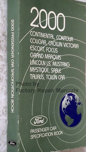 2000 Ford Lincoln Mercury Car Service Specifications Book - Factory ...