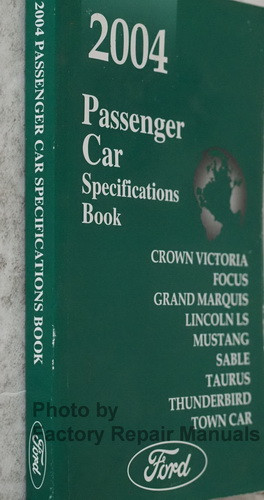 2004 Ford Lincoln Mercury Car Service Specifications Book - Factory ...